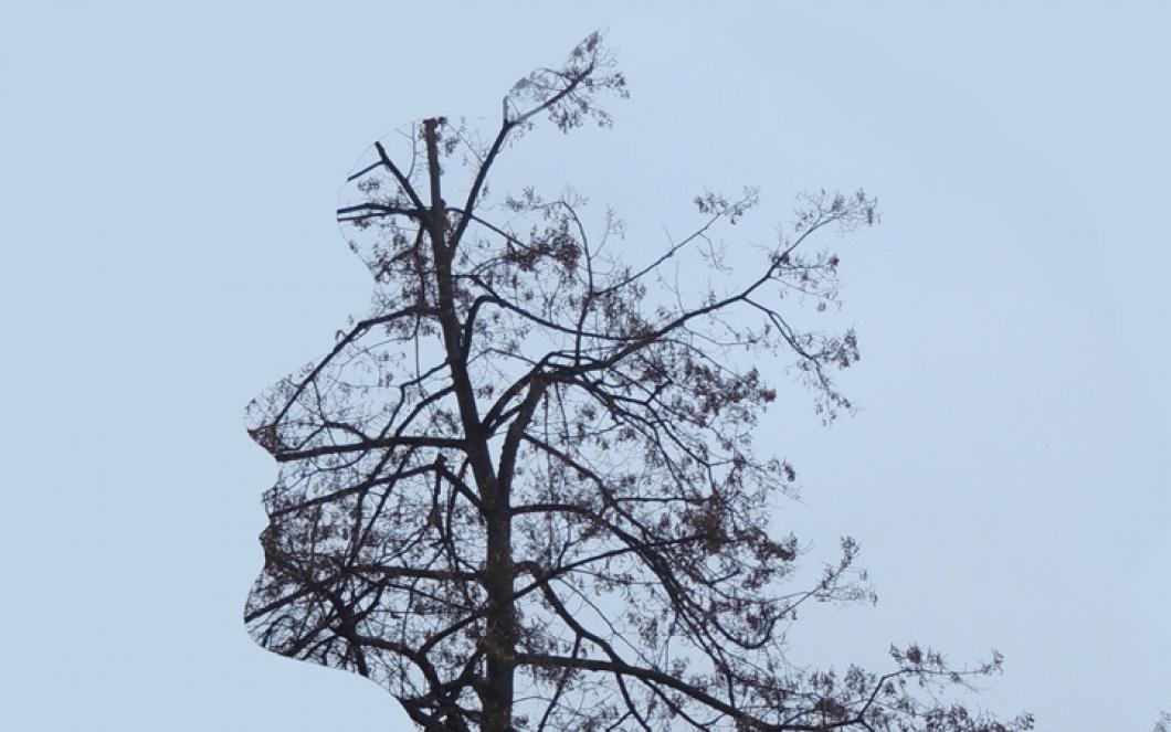 Baum mit Frauenprofil